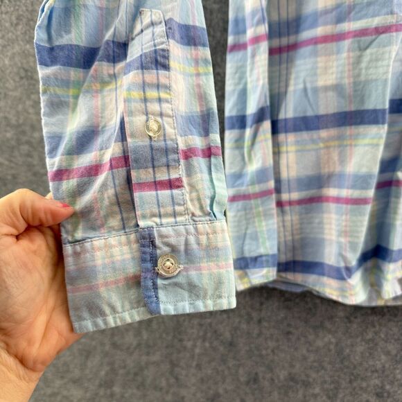 Vineyard Vines Long Sleeve Shirt Boys XL(18)  Blue Pastel Button Up Lightweight - Picture 7 of 9